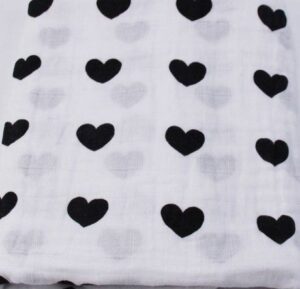 Black heart shaped towel