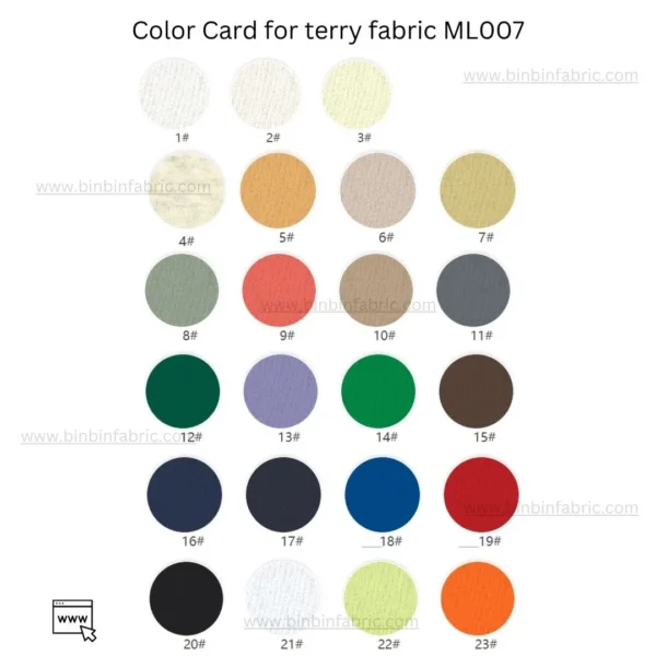 color card 2 for 410gsm terry fabric