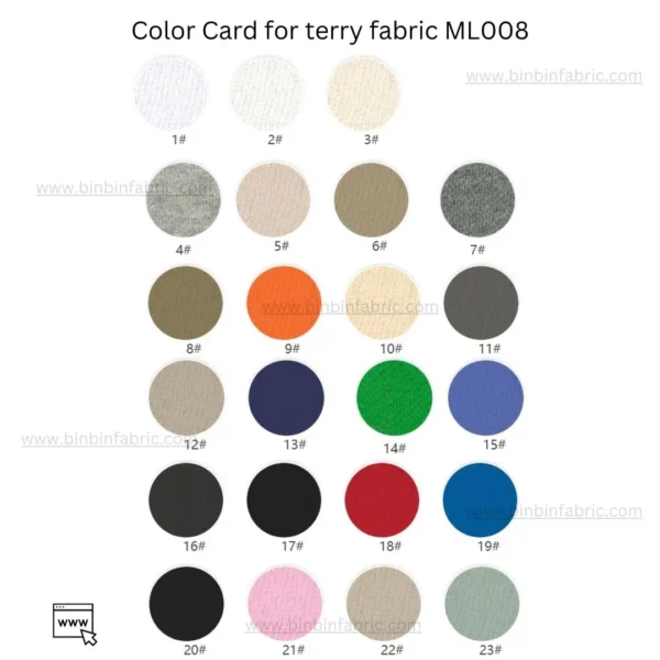 color card for terry 460gsm